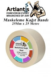 Maskeleme Bandı Kağıt Bant 25 mm 25 Metre 1 Adet Boya Bantı Maskeleme Kağıt Bant Duvar Yağlı Boya Badana - 1