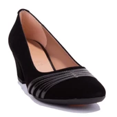 Dagoster DZA07-7268664 Siyah Süet Klasik Topuklu Kadın Ayakkabı - 1