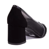 Dagoster DZA07-2682009 Siyah Süet Klasik Topuklu Kadın Ayakkabı - 4