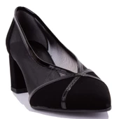 Dagoster DZA07-2682009 Siyah Süet Klasik Topuklu Kadın Ayakkabı - 1