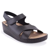 Dagoster DZA37-1810 Siyah Günlük Ortopedik Kadın Sandalet - 1