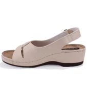 Dagoster DZA37-1817 Bej Günlük Ortopedik Kadın Sandalet - 3