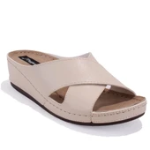 Dagoster DZA37-1802 Bej Günlük Ortopedik Kadın Terlik - 1