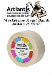 Maskeleme Bandı Kağıt Bant 38 mm 25 Metre 1 Adet Boya Bantı Maskeleme Kağıt Bant Duvar Yağlı Boya Badana - 1