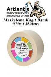 Maskeleme Bandı Kağıt Bant 48 mm 25 Metre 1 Adet Boya Bantı Maskeleme Kağıt Bant Duvar Yağlı Boya Badana - 1