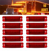 12 VOLT 18 LEDLİ YAN MARKER LED LAMBA DORSE KAMYON KIRMIZI 10 ADET - 1