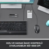 Logitech 7 Özel Düğmeli Gelişmiş Kablolu Fare Mouse 4.000 Dpi Kablolu Mouse thumbnail 5
