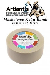 Maskeleme Bandı Kağıt Bant 48 mm 25 Metre 3 Adet Boya Bantı Maskeleme Kağıt Bant Duvar Yağlı Boya Badana thumbnail 1