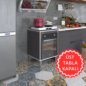 Kenzlife ankastre modülü kabini pança tantra gri 89-81*60*56 fırın ocak dolabı ayarlı ayaklı üstü kapalı thumbnail 1