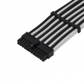 Silverstone 24Pin Anakart Güç Kaynağı Güç Kablosu 30cm (Siyah-Beyaz) (SST-PP07E-MBBW) - 2