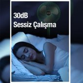 Coofbe 3 Modlu Dokunmatik Oynar Başlıklı Taşınabilir Şarjlı Masaüstü Vantilatör Fan Ev Ofis Masaüstü Fan - 5