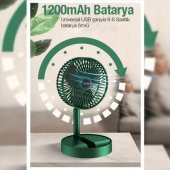 Coofbe 3 Modlu Dokunmatik Oynar Başlıklı Taşınabilir Şarjlı Masaüstü Vantilatör Fan Ev Ofis Masaüstü Fan - 6