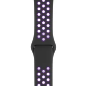 Apple Watch 42-44mm Silikon Kayış - Siyah/Mor thumbnail 2