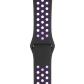 Apple Watch 42-44mm Silikon Kayış - Siyah/Mor thumbnail 1