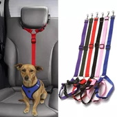 TİNEKE Köpek Emniyet Kemeri & Gezdirme Tasması Tüm Araba Koltuk Başlığına Uyumlu Araba Seyahat Kemeri PEMBE - 1