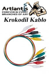Krokodil Kablo 52 cm 10 lu 1 Paket Timsah Ağızlı İki Tarafı Kıskaçlı Kablo Elektrik Deney Kablosu Klipsli - 5
