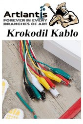Krokodil Kablo 52 cm 10 lu 1 Paket Timsah Ağızlı İki Tarafı Kıskaçlı Kablo Elektrik Deney Kablosu Klipsli - 7