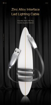 Cafele 2.4A Led Işıklı Mikro Usb Cep Telefonu Hızlı Şarj Kablosu - 3