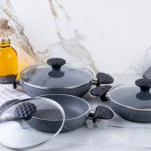 Meşeler Granit 3’lü Omlet Set -Gri - 2