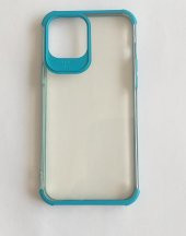 İphone 12 Pro Max Silikon Renkli Köşe Kamera Korumalı Lazer Kılıf - 1