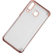 Samsung M30 Renkli Köşeli Arka Silikon Kılıf Rose Gold - 1
