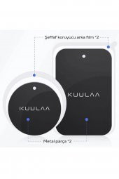 Kuulaa Magnetic-mıknatıslı Telefon Tutucular Için Metal Plaka Seti Siyah - 3
