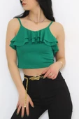 ZhlButik Yaka Fırfırlı Bluz Atlet - 8