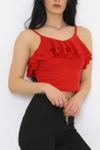 ZhlButik Yaka Fırfırlı Bluz Atlet - 5