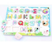 Ahşap Çocuk Gelişimi Neşeli Harfler Puzzle Yapboz - 2
