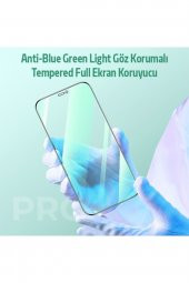 Ally Iphone 12 Pro Max Anti -blue Green Light Göz Korumalı Tempered Full Ekran Koruyucu Siyah - 3