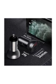 Digital Display 24w 4.8a Dual Usb Çift Usb Hızlı Araç Şarjı Siyah - 6
