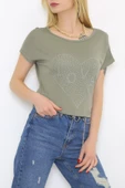 Zhlbutik Love Taşlı Bluz AçıkHaki - 3