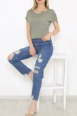 Zhlbutik Love Taşlı Bluz AçıkHaki - 2