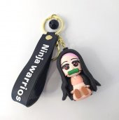 Anahtarlık Demon Slayer Kimetsu No Yaiba Nezuko Kamado Silikon Anahtarlık Çanta Süsü Oyuncak Aksesuar Araba Süsü - 1