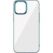 Baseus Glitter iPhone 12 Pro Max Şeffaf Lüx Kılıf Soft Tpu Kılıf Mavi - 2