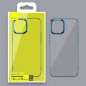Baseus Glitter iPhone 12 Pro Max Şeffaf Lüx Kılıf Soft Tpu Kılıf Mavi - 5