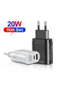 Uslion 20w Usb Qc3.0 Şarj Pd3.0 Hızlı Şarj Aleti Şarj Başlık Beyaz thumbnail 4