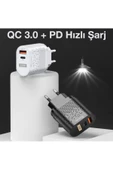 Uslion 20w Usb Qc3.0 Şarj Pd3.0 Hızlı Şarj Aleti Şarj Başlık Beyaz thumbnail 2