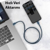 Baseus High Density Braided 20W Type-C To iPhone Lightning Hızlı Şarj ve Data Kablosu 1m - 3