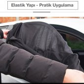 Araba Yan Cam Perdesi Sineklik Araç Oto Güneşlik Örtü Perde Kılıf Siyah - 7