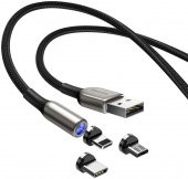 Baseus Zinc Magnetic Kablo Mıknatıslı 3in1 2A 1Metre thumbnail 2