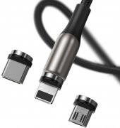 Baseus Zinc Magnetic Kablo Mıknatıslı 3in1 2A 1Metre thumbnail 4