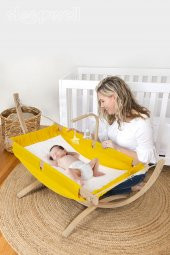 Kiwi Sleepwell Doğal Ahşap Platformlu Sallanır Bebek Hamağı Mavi - 2
