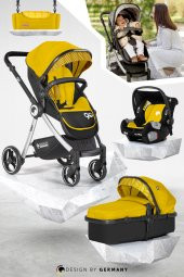 KİWİ GO TRAVEL SİSTEM BEBEK ARABASI SARI - 1