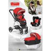 KİWİ GO TRAVEL SİSTEM BEBEK ARABASI KIRMIZI - 1