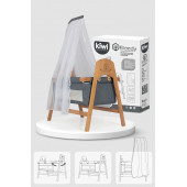 Kiwi Woody Sallanabilir Doğal Ahşap Anne Yanı Portatif Beşik Mavi - 1