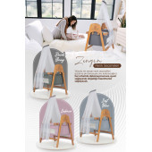 Kiwi Woody Sallanabilir Doğal Ahşap Anne Yanı Portatif Beşik Mavi - 8