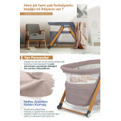 Kiwi Zoody 3 in 1 Bebek Beşiği, Oyun Parkı ve Park Yatak Mavi - 5