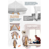 Kiwi Zoody 3 in 1 Bebek Beşiği, Oyun Parkı ve Park Yatak Mavi - 9