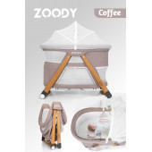 Kiwi Zoody 3 İn 1 Bebek Beşiği, Oyun Parkı Ve Park Yatak Kahve - 1